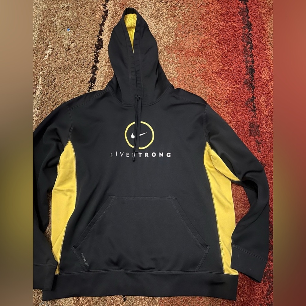 Black and Yellow livestrong Nike Hoodie
